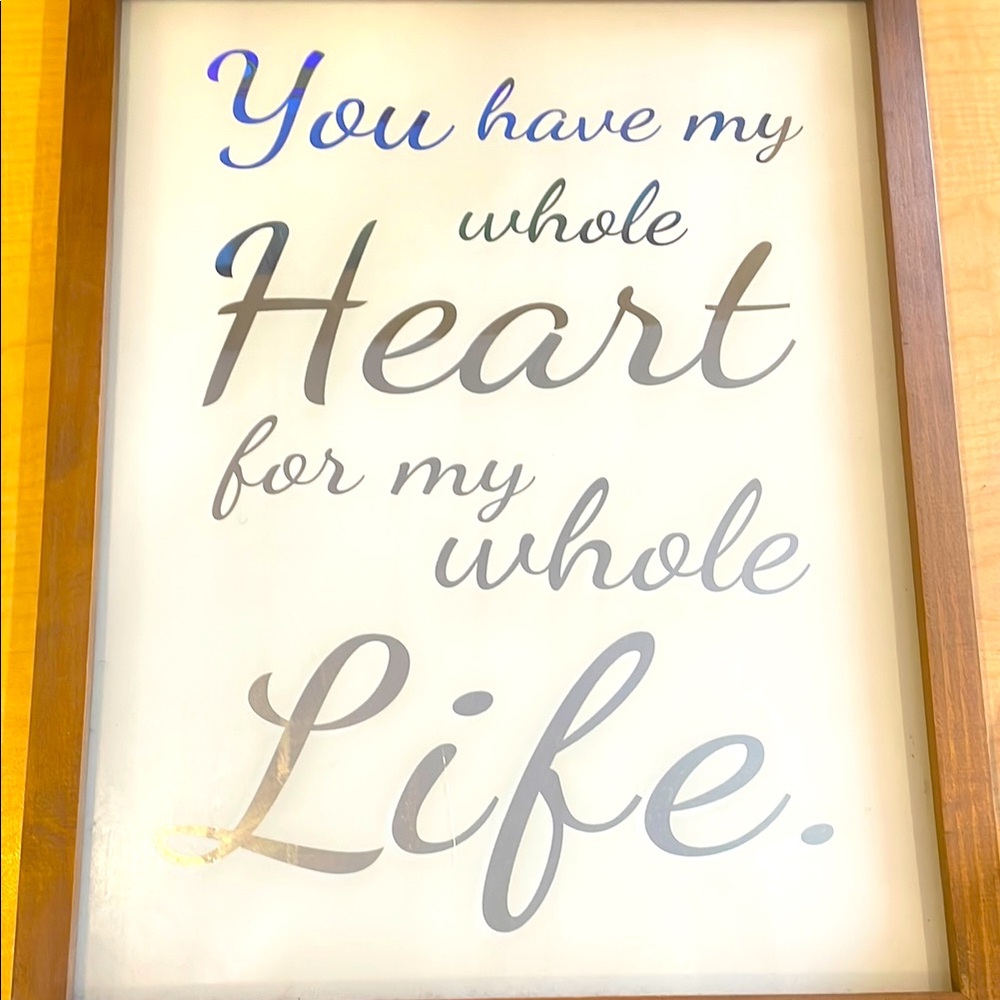 Wooden Framed Inspirational Wall Art - Brown and White